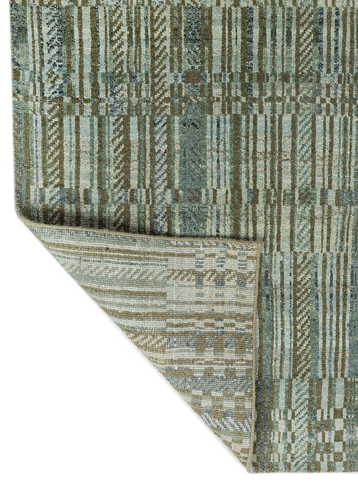 aprezo blue afghan wool hand knotted Rug - Backing Shot aprezo blue afghan wool hand knotted Rug - Backing Shot