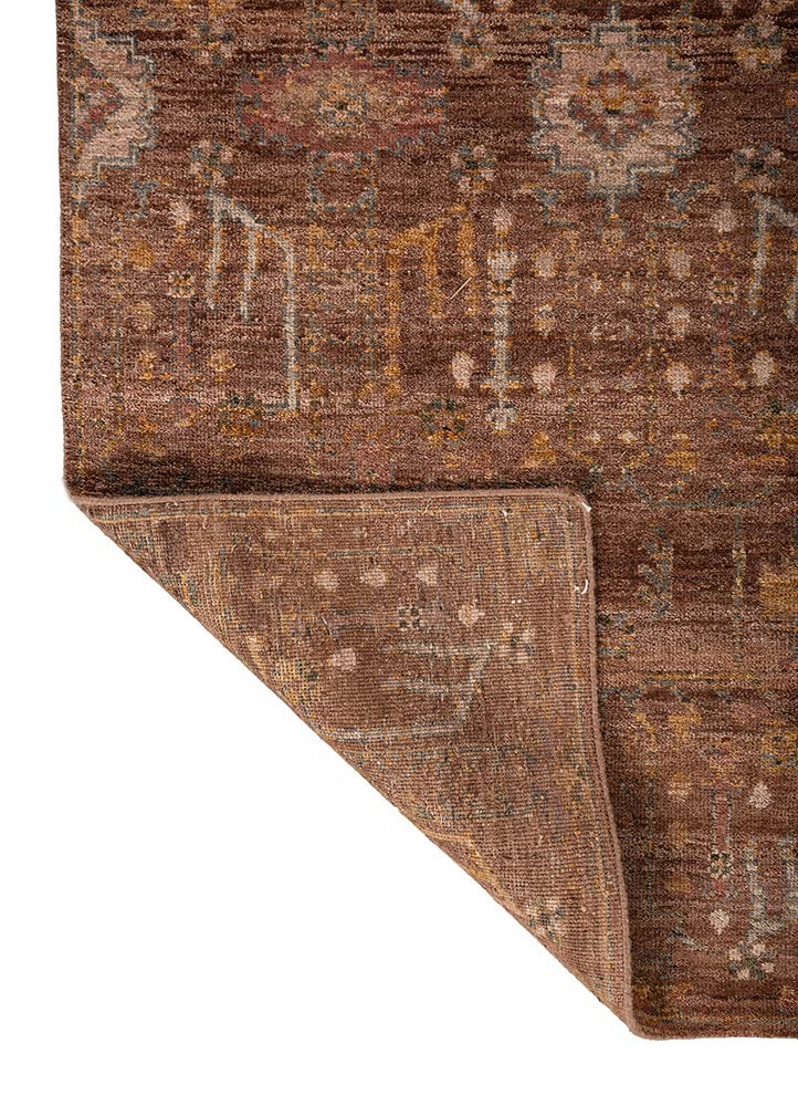 aprezo red and orange wool hand knotted Rug - Backing Shot aprezo red and orange wool hand knotted Rug - Backing Shot