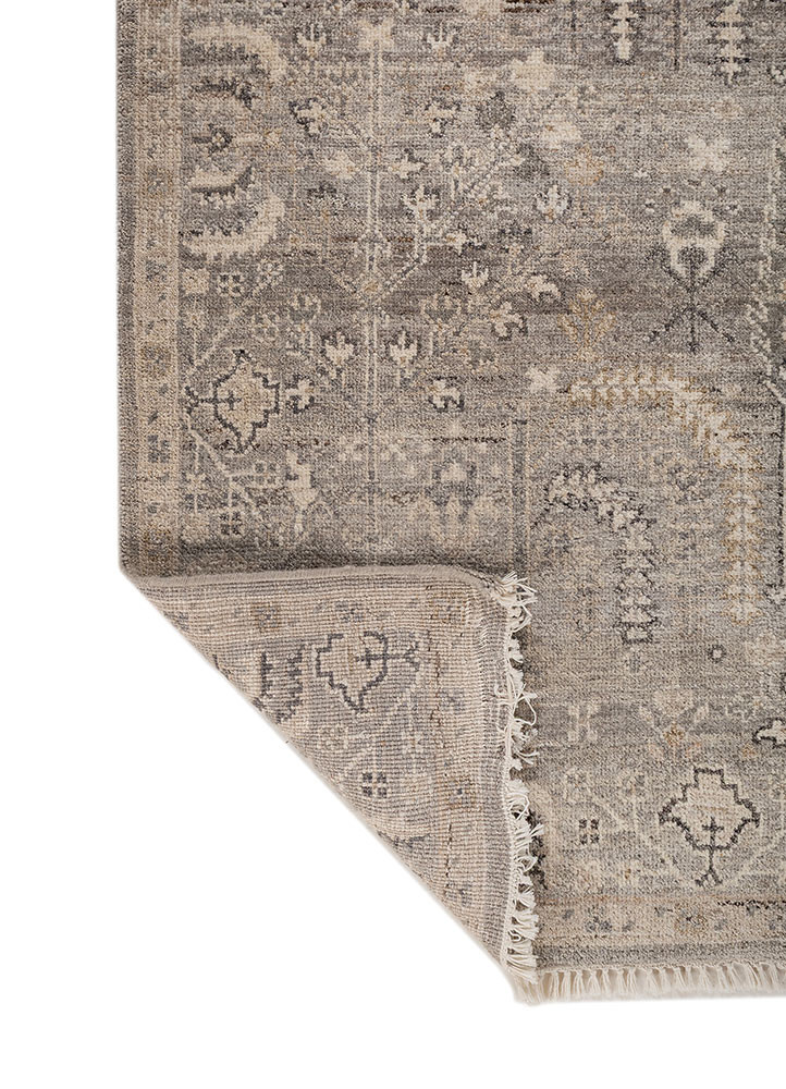 erbe grey and black afghan wool hand knotted Rug - Backing Shot erbe grey and black afghan wool hand knotted Rug - Backing Shot