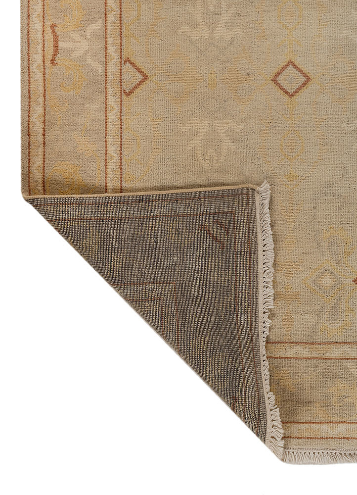 erbe gold wool hand knotted Rug - Backing Shot