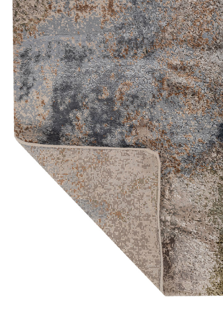 uvenuti ivory wool and bamboo silk hand knotted Rug - Backing Shot