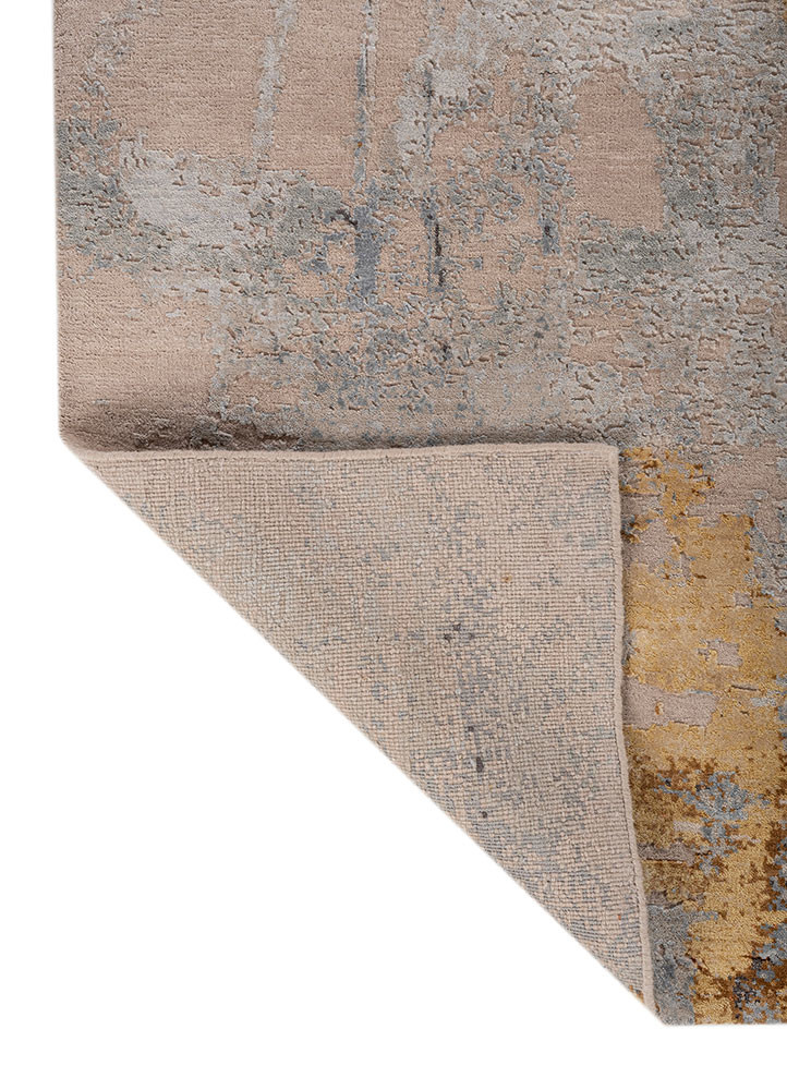 uvenuti pink and purple wool and bamboo silk hand knotted Rug - Backing Shot