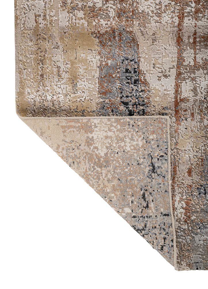 uvenuti ivory wool and bamboo silk hand knotted Rug - Backing Shot