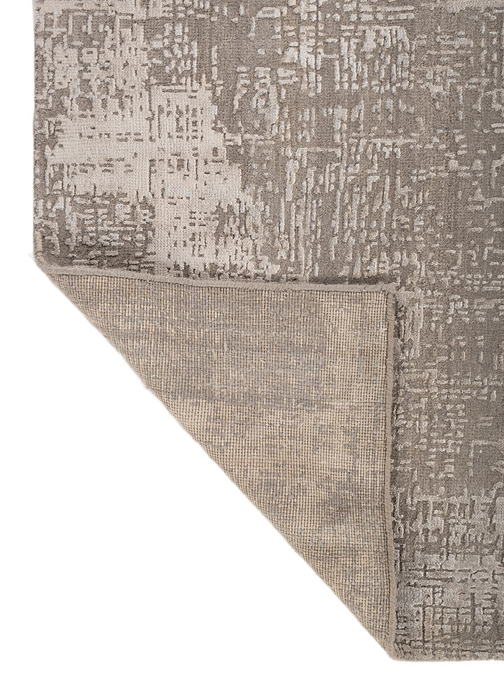 entropy ivory wool and bamboo silk hand knotted Rug - Backing Shot entropy ivory wool and bamboo silk hand knotted Rug - Backing Shot