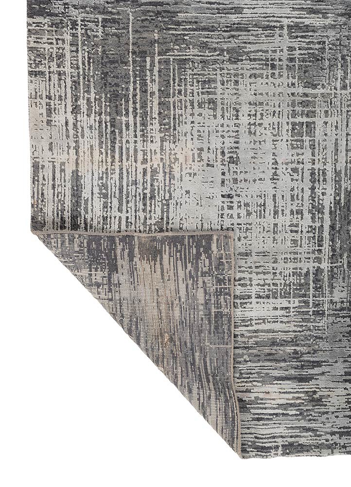 uvenuti blue wool and bamboo silk hand knotted Rug - Backing Shot uvenuti blue wool and bamboo silk hand knotted Rug - Backing Shot