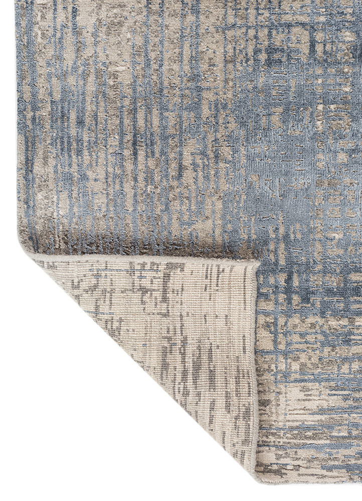 uvenuti grey and black wool and bamboo silk hand knotted Rug - Backing Shot uvenuti grey and black wool and bamboo silk hand knotted Rug - Backing Shot