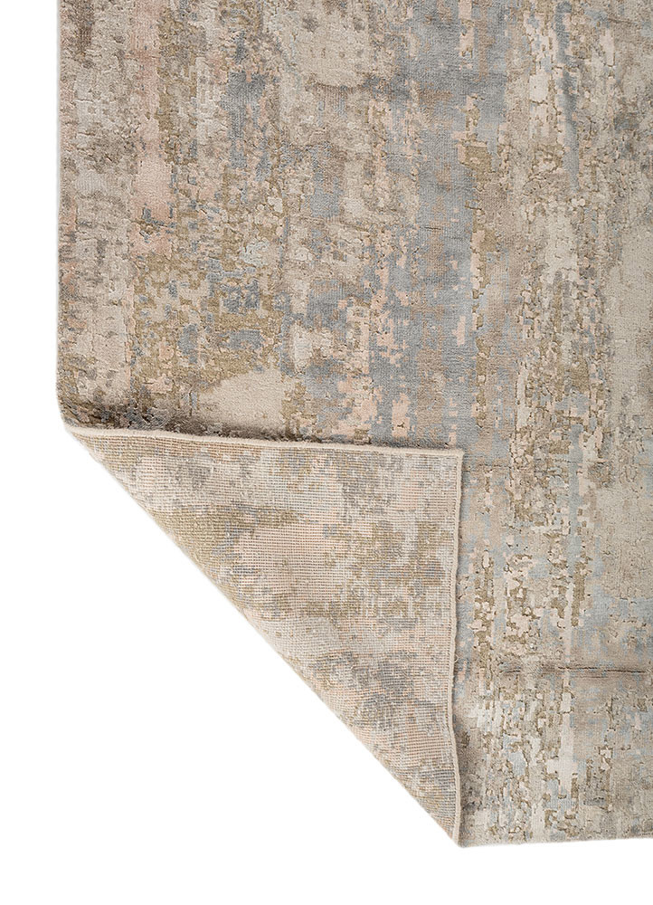 uvenuti ivory wool and bamboo silk hand knotted Rug - Backing Shot uvenuti ivory wool and bamboo silk hand knotted Rug - Backing Shot