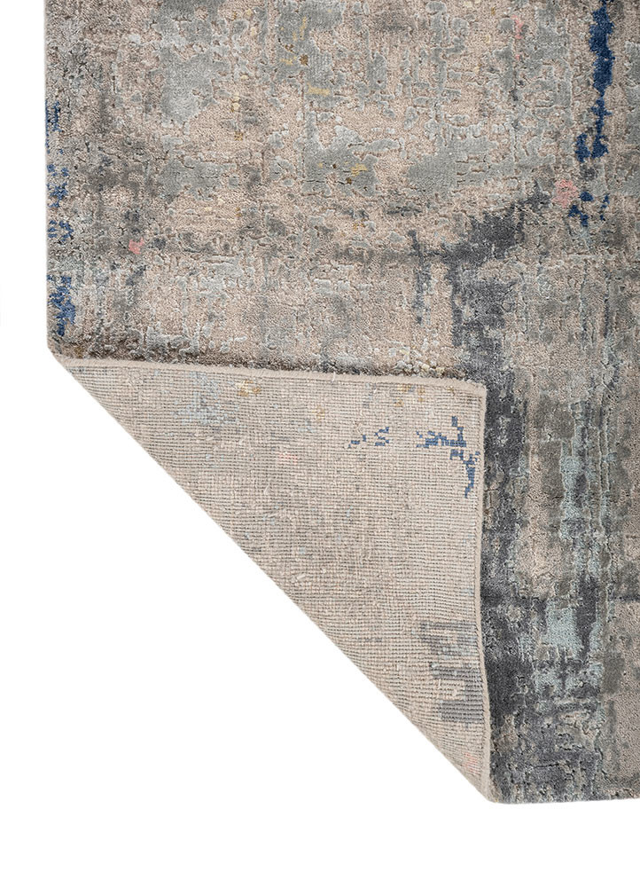 uvenuti ivory wool and bamboo silk hand knotted Rug - Backing Shot uvenuti ivory wool and bamboo silk hand knotted Rug - Backing Shot