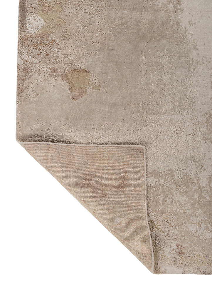 uvenuti ivory wool and bamboo silk hand knotted Rug - Backing Shot uvenuti ivory wool and bamboo silk hand knotted Rug - Backing Shot