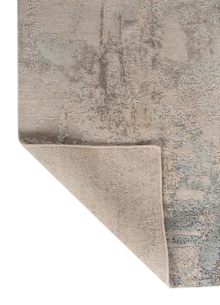 uvenuti ivory wool and bamboo silk hand knotted Rug - Backing Shot uvenuti ivory wool and bamboo silk hand knotted Rug - Backing Shot