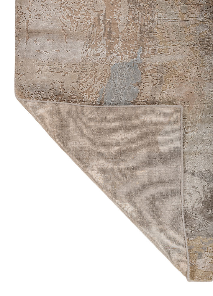 uvenuti grey and black wool and bamboo silk hand knotted Rug - Backing Shot uvenuti grey and black wool and bamboo silk hand knotted Rug - Backing Shot