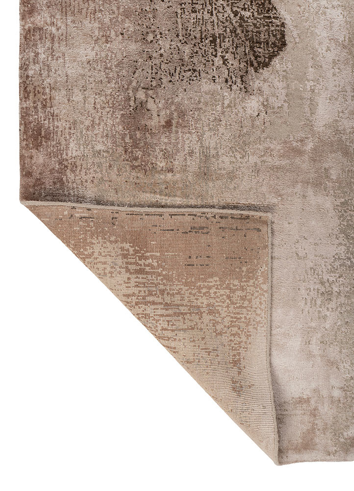 entropy ivory wool and bamboo silk hand knotted Rug - Backing Shot entropy ivory wool and bamboo silk hand knotted Rug - Backing Shot