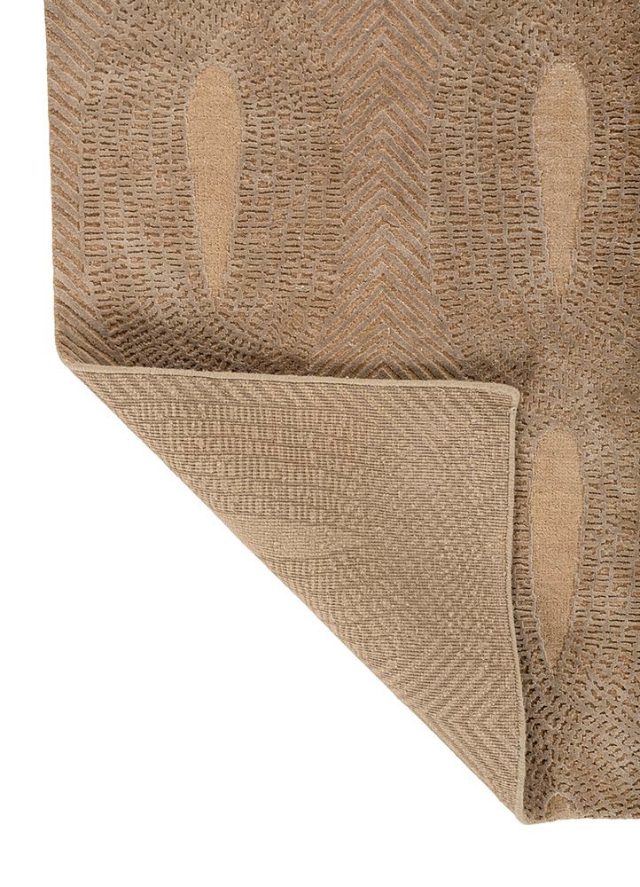 azalea beige and brown wool and bamboo silk hand knotted Rug - Backing Shot azalea beige and brown wool and bamboo silk hand knotted Rug - Backing Shot