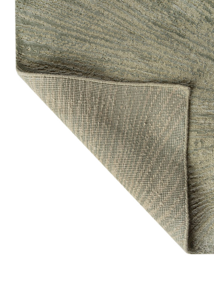 uvenuti green wool and bamboo silk hand knotted Rug - Backing Shot uvenuti green wool and bamboo silk hand knotted Rug - Backing Shot
