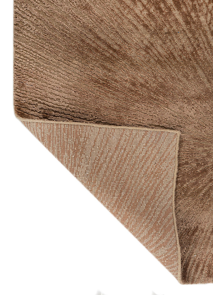 uvenuti beige and brown wool and bamboo silk hand knotted Rug - Backing Shot