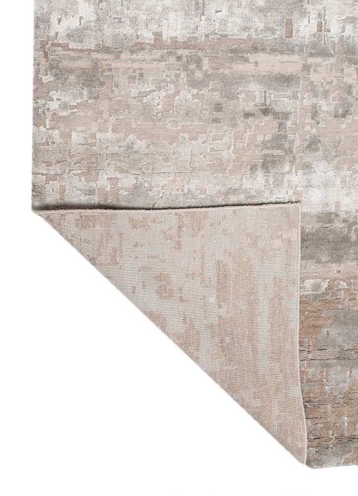 tattvam grey and black wool and bamboo silk hand knotted Rug - Backing Shot tattvam grey and black wool and bamboo silk hand knotted Rug - Backing Shot
