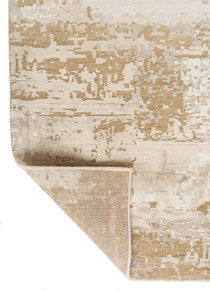 uvenuti ivory wool and bamboo silk hand knotted Rug - Backing Shot uvenuti ivory wool and bamboo silk hand knotted Rug - Backing Shot