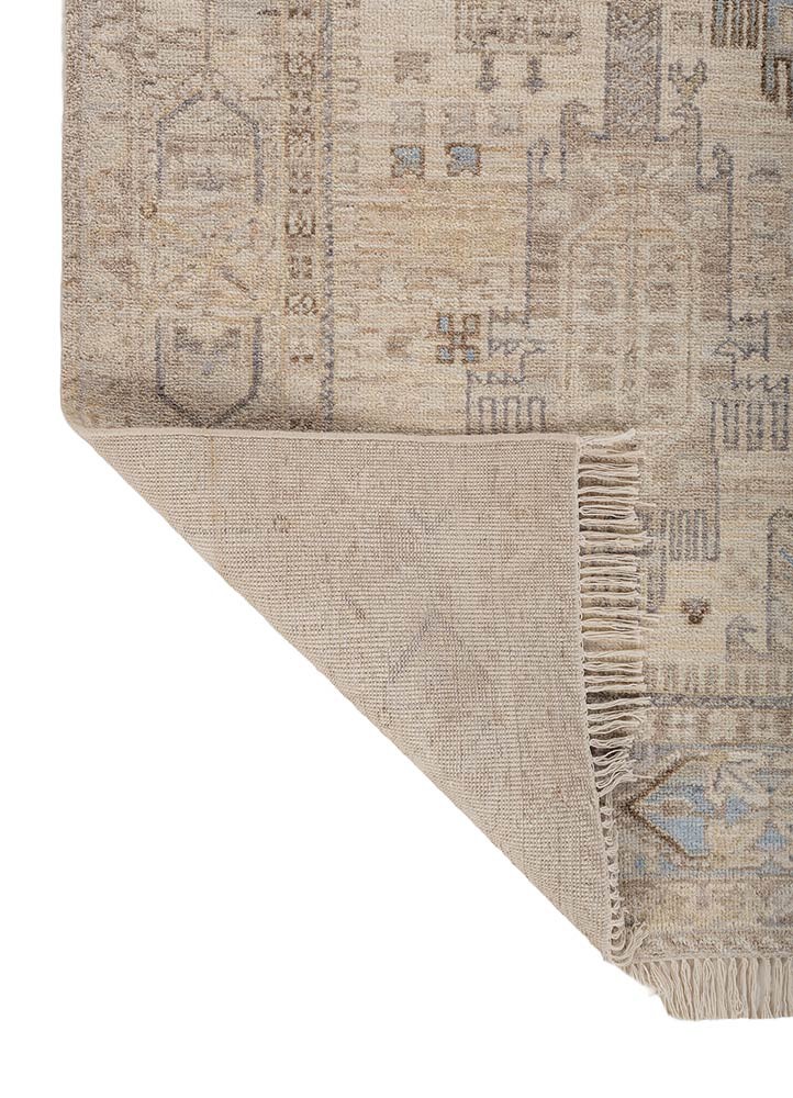 aprezo ivory wool hand knotted Rug - Backing Shot aprezo ivory wool hand knotted Rug - Backing Shot