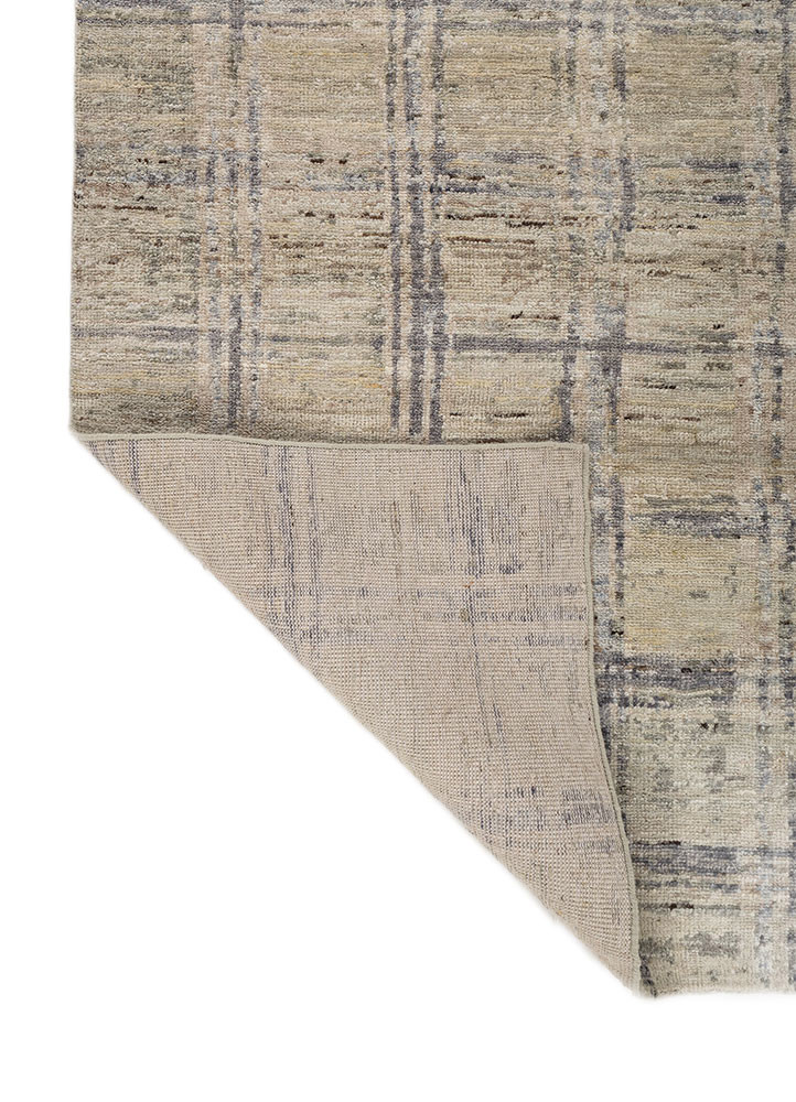 blythe ivory wool hand knotted Rug - Backing Shot
