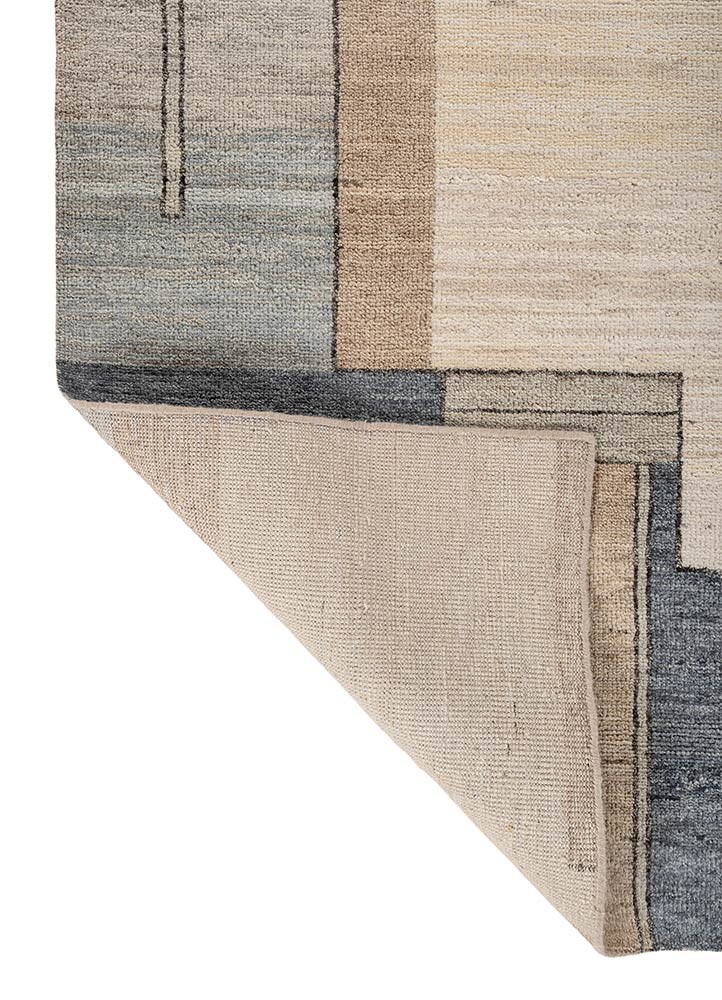 blythe ivory wool hand knotted Rug - Backing Shot