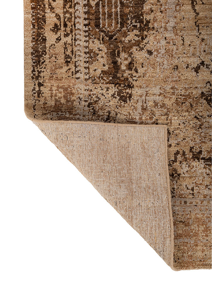 aprezo beige and brown wool hand knotted Rug - Backing Shot aprezo beige and brown wool hand knotted Rug - Backing Shot