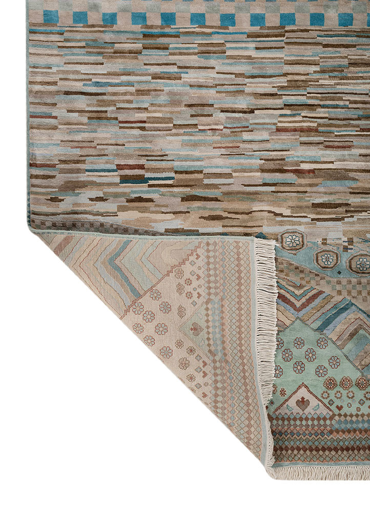 manchaha ivory silk hand knotted Rug - Backing Shot manchaha ivory silk hand knotted Rug - Backing Shot