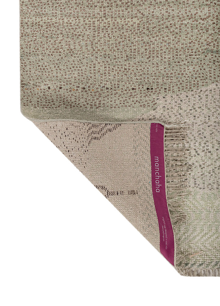 kavi x manchaha green wool hand knotted Rug - Backing Shot kavi x manchaha green wool hand knotted Rug - Backing Shot