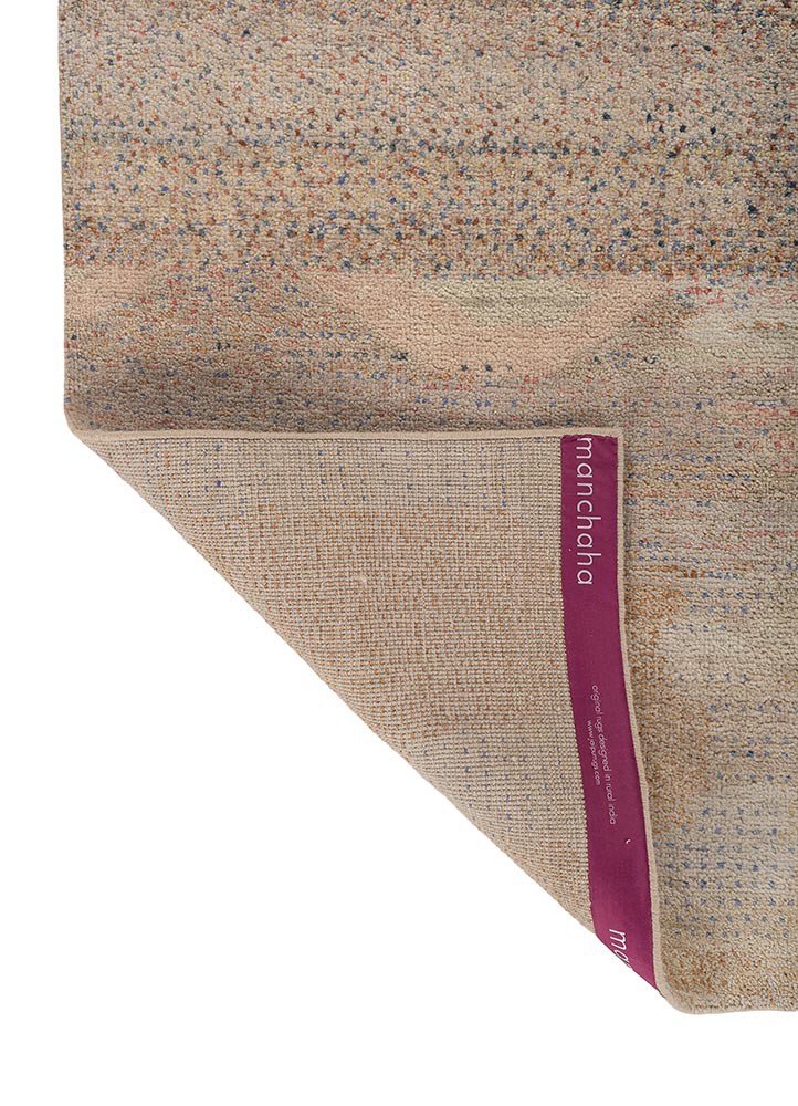 kavi x manchaha ivory wool hand knotted Rug - Backing Shot