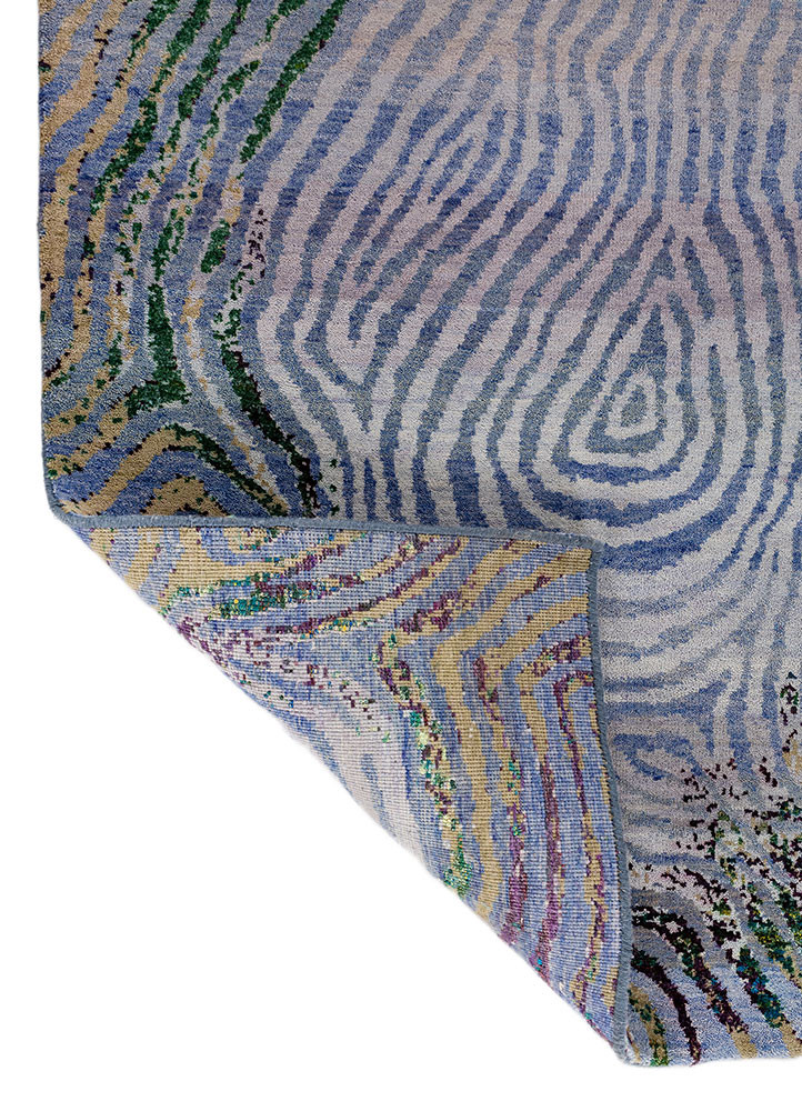 kavi x manchaha green wool hand knotted Rug - Backing Shot kavi x manchaha green wool hand knotted Rug - Backing Shot