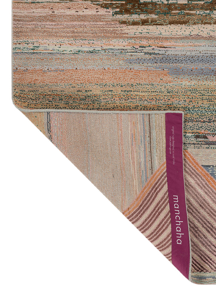 kavi x manchaha blue wool and bamboo silk hand knotted Rug - Backing Shot kavi x manchaha blue wool and bamboo silk hand knotted Rug - Backing Shot