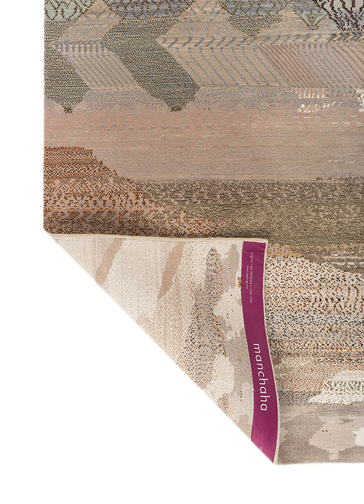 kavi x manchaha ivory wool and bamboo silk hand knotted Rug - Backing Shot kavi x manchaha ivory wool and bamboo silk hand knotted Rug - Backing Shot