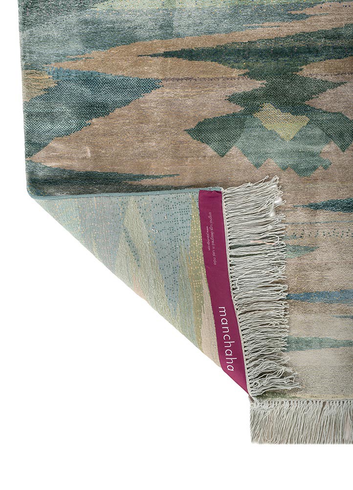 kavi x manchaha gold bamboo silk hand knotted Rug - Backing Shot kavi x manchaha gold bamboo silk hand knotted Rug - Backing Shot