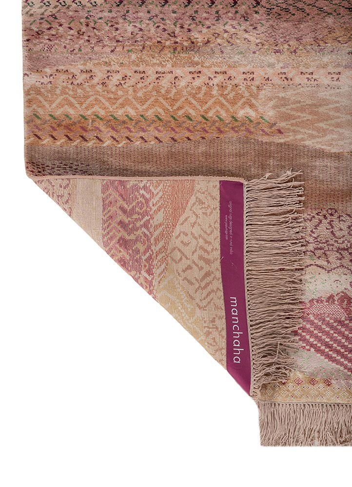 kavi x manchaha red and orange bamboo silk hand knotted Rug - Backing Shot kavi x manchaha red and orange bamboo silk hand knotted Rug - Backing Shot