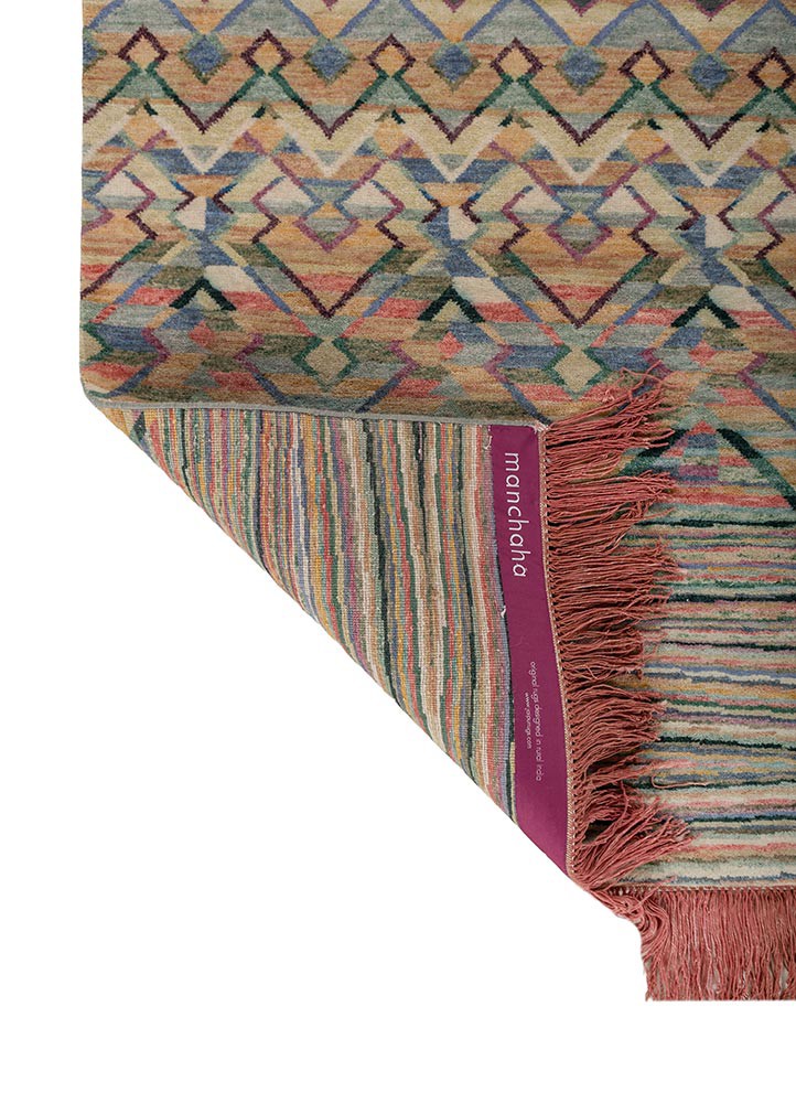 kavi x manchaha ivory wool hand knotted Rug - Backing Shot kavi x manchaha ivory wool hand knotted Rug - Backing Shot