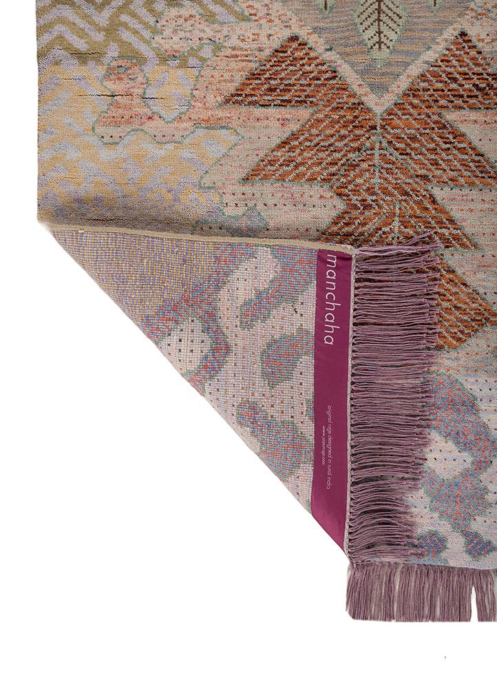 kavi x freedom manchaha blue wool hand knotted Rug - Backing Shot kavi x freedom manchaha blue wool hand knotted Rug - Backing Shot