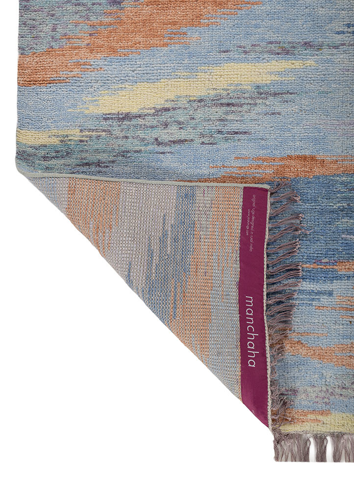 kavi x freedom manchaha pink and purple wool hand knotted Rug - Backing Shot kavi x freedom manchaha pink and purple wool hand knotted Rug - Backing Shot