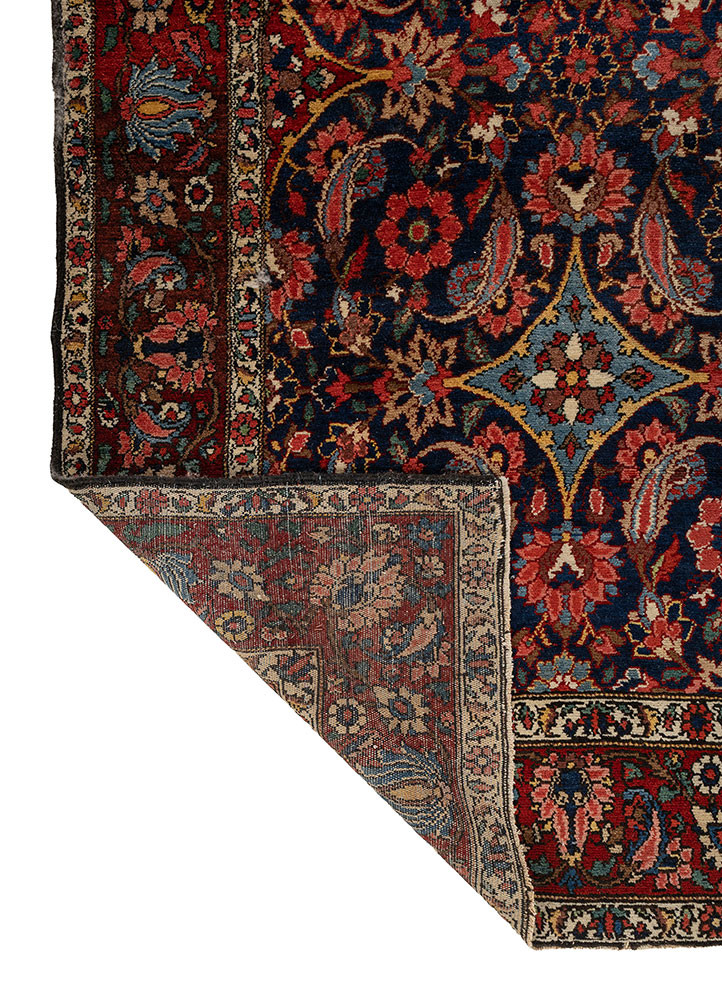 aalam pink and purple wool hand knotted Rug - Backing Shot aalam pink and purple wool hand knotted Rug - Backing Shot