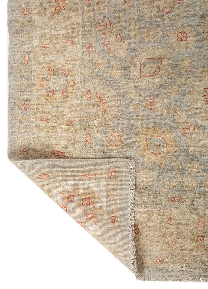 aalam blue wool hand knotted Rug - Backing Shot aalam blue wool hand knotted Rug - Backing Shot