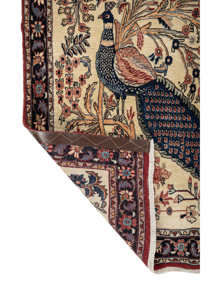 aprezo gold wool hand knotted Rug - Backing Shot