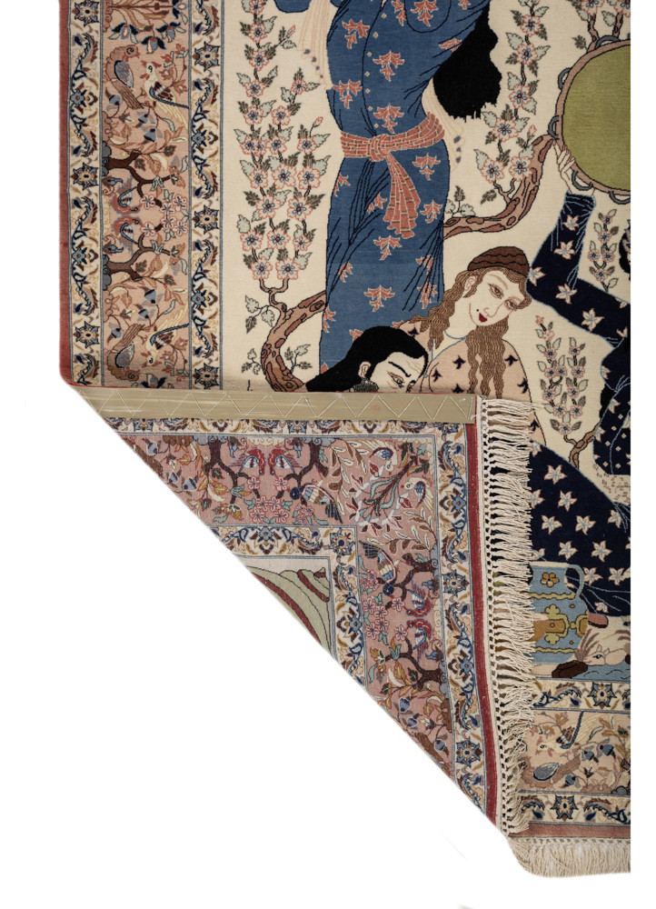 aprezo ivory wool hand knotted Rug - Backing Shot aprezo ivory wool hand knotted Rug - Backing Shot