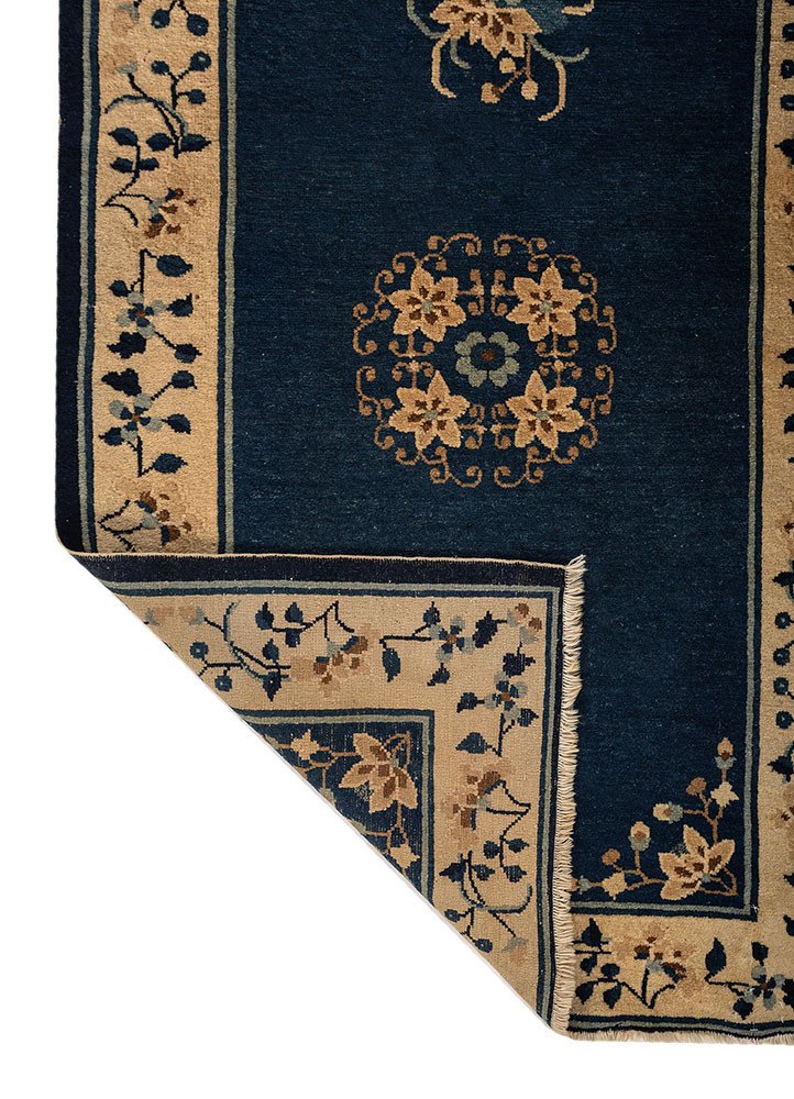 pechino blue wool hand knotted Rug - Backing Shot pechino blue wool hand knotted Rug - Backing Shot