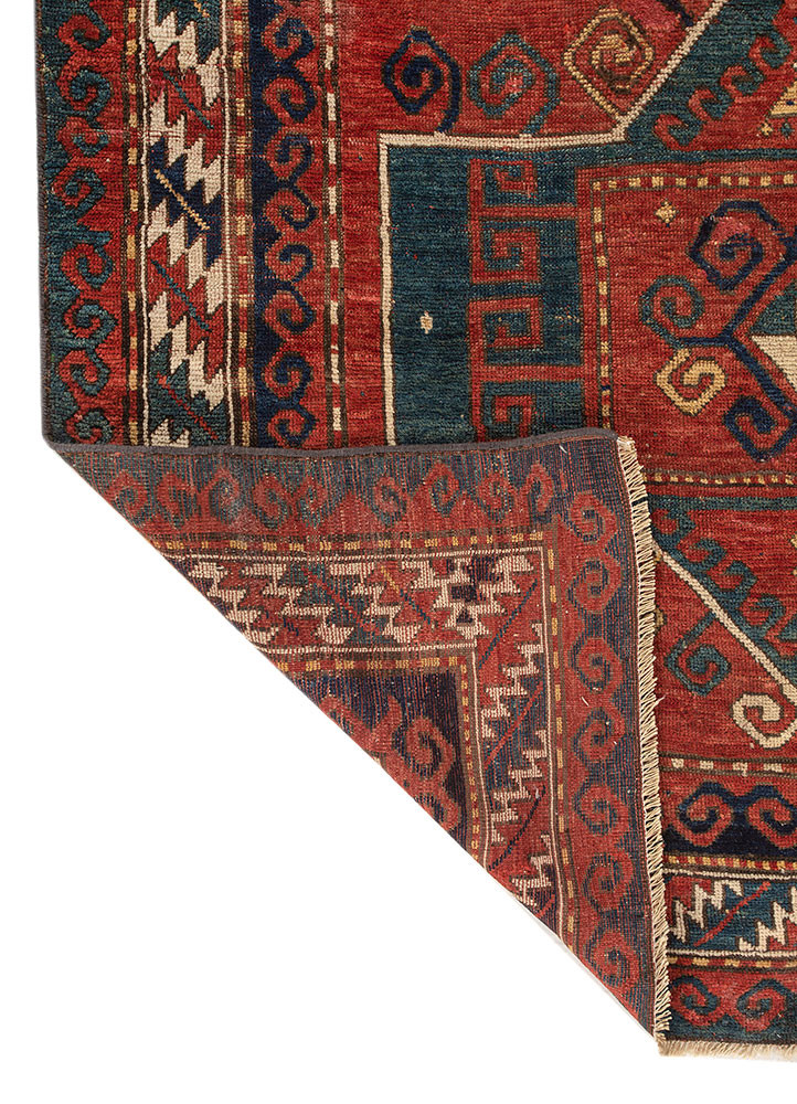 aalam red and orange wool flat weaves Rug - Backing Shot aalam red and orange wool flat weaves Rug - Backing Shot