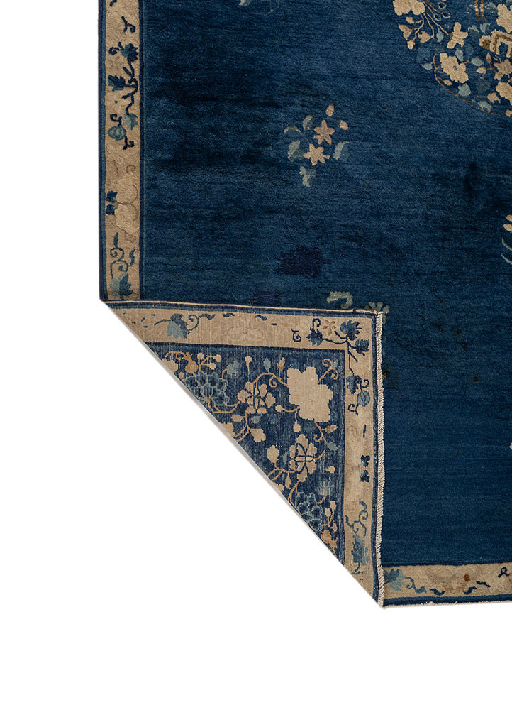 pechino blue wool hand knotted Rug - Backing Shot pechino blue wool hand knotted Rug - Backing Shot