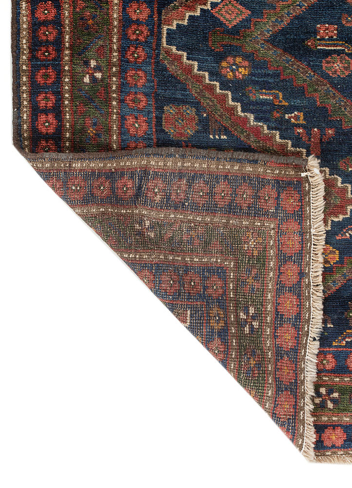 kiaan blue wool hand knotted Rug - Backing Shot kiaan blue wool hand knotted Rug - Backing Shot