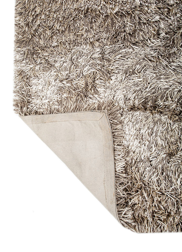 basis grey and black polyester hand loom Rug - Backing Shot basis grey and black polyester hand loom Rug - Backing Shot