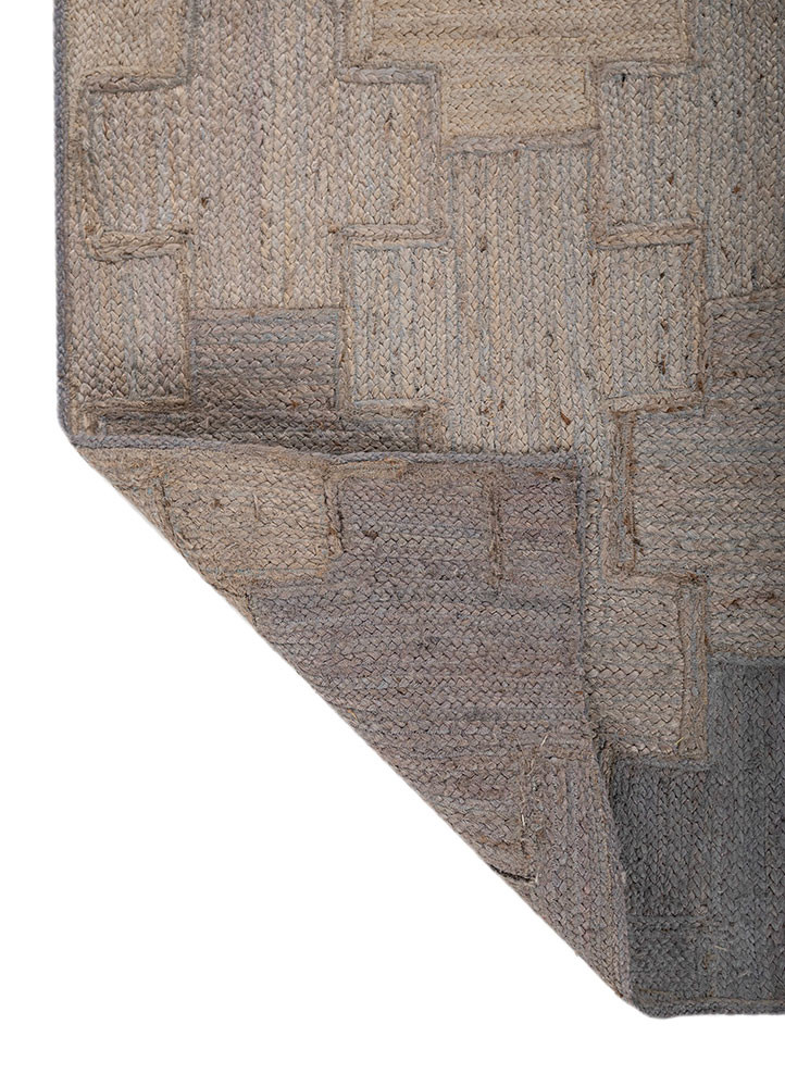 nomadic threads grey and black jute and hemp flat weaves Rug - Backing Shot