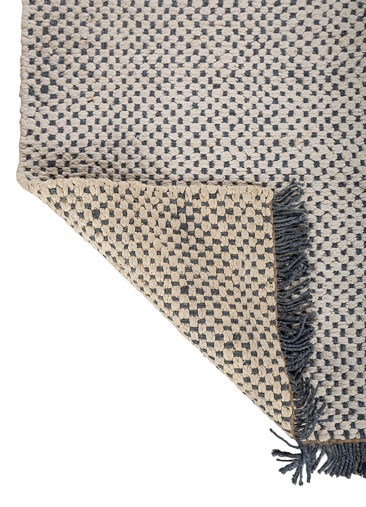 nomadic threads blue jute and hemp flat weaves Rug - Backing Shot
