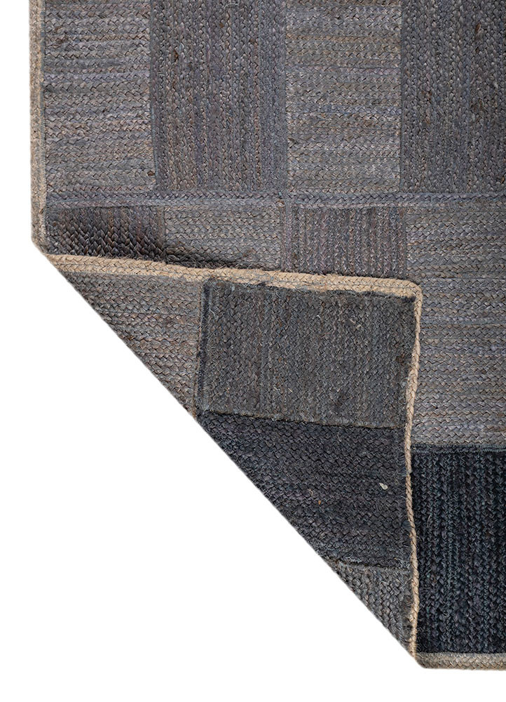 nomadic threads blue jute and hemp flat weaves Rug - Backing Shot