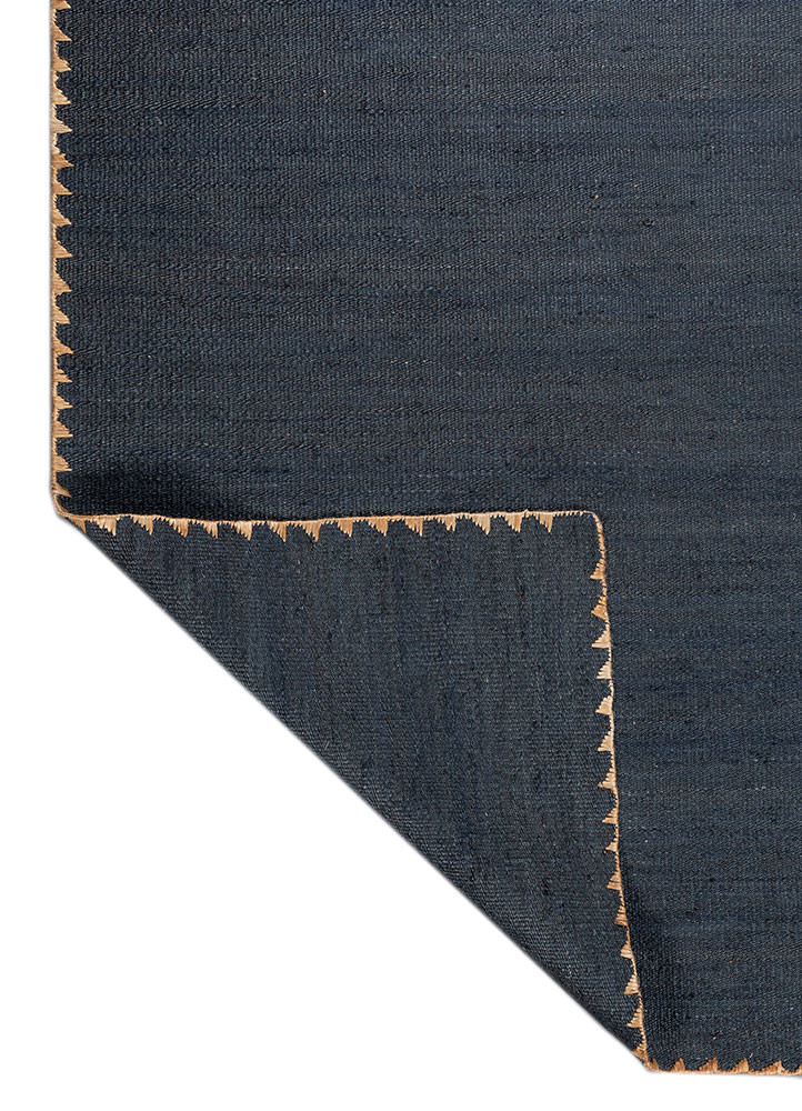 nomadic threads blue jute and hemp flat weaves Rug - Backing Shot