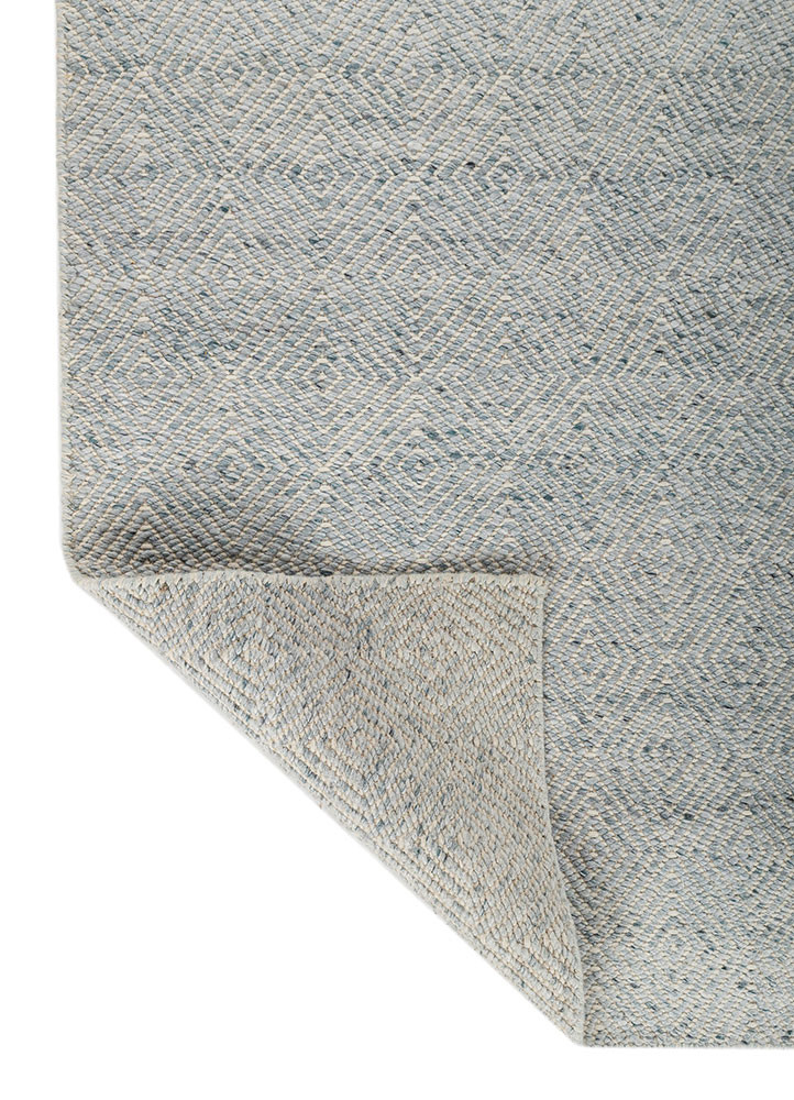 abrash blue wool flat weaves Rug - Backing Shot